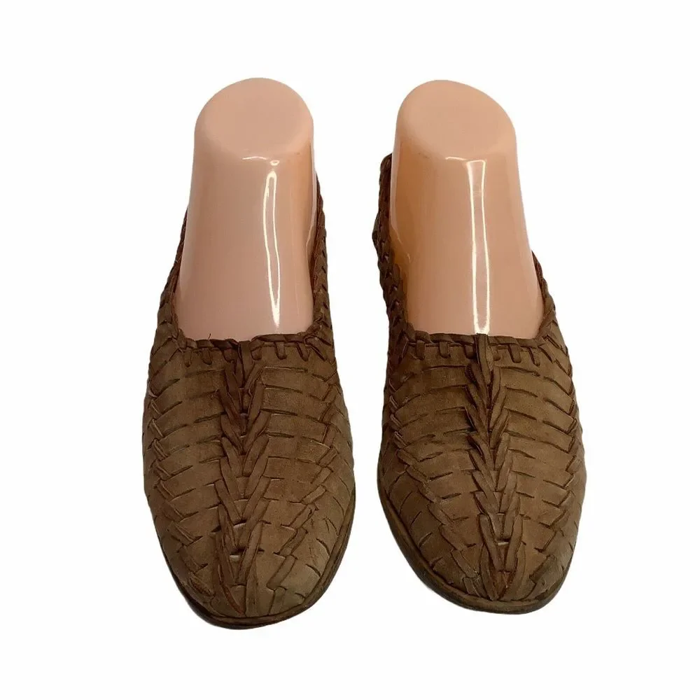 VIA SPIGA Brown Leather Suede Flats Slip on Shoes size‎ 6.5 Italy